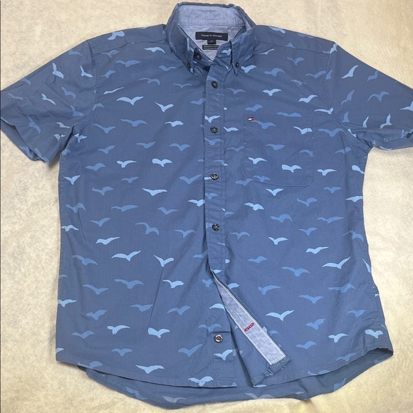 Tommy Hilfiger Other - Tommy Hilfiger Men's Blue Bird Pattern Shirt